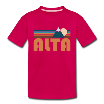 Alta, Utah Toddler T-Shirt - Retro Mountain Alta Toddler Tee - dark pink