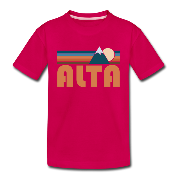 Alta, Utah Toddler T-Shirt - Retro Mountain Alta Toddler Tee - dark pink