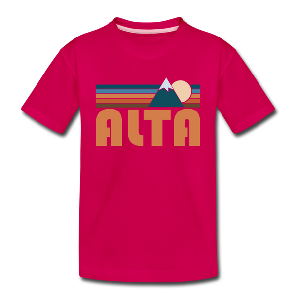 Alta, Utah Toddler T-Shirt - Retro Mountain Alta Toddler Tee - dark pink
