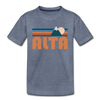 Alta, Utah Toddler T-Shirt - Retro Mountain Alta Toddler Tee - heather blue