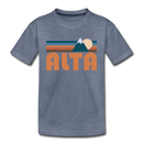 Alta, Utah Toddler T-Shirt - Retro Mountain Alta Toddler Tee - heather blue