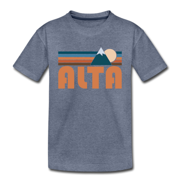 Alta, Utah Toddler T-Shirt - Retro Mountain Alta Toddler Tee - heather blue