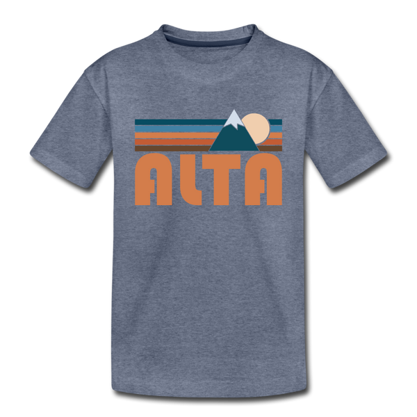 Alta, Utah Toddler T-Shirt - Retro Mountain Alta Toddler Tee - heather blue