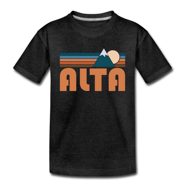Alta, Utah Toddler T-Shirt - Retro Mountain Alta Toddler Tee - charcoal gray