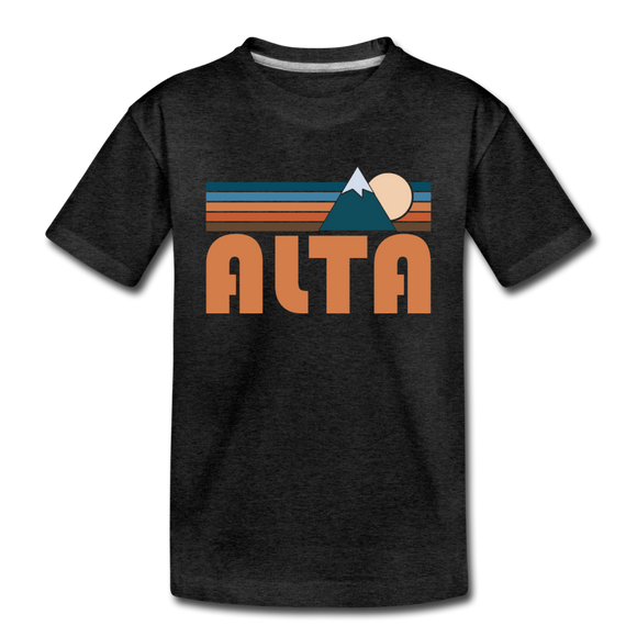 Alta, Utah Toddler T-Shirt - Retro Mountain Alta Toddler Tee - charcoal gray