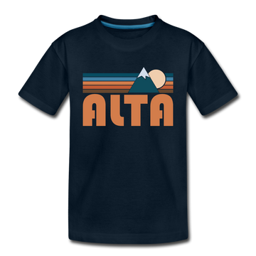 Alta, Utah Toddler T-Shirt - Retro Mountain Alta Toddler Tee - deep navy