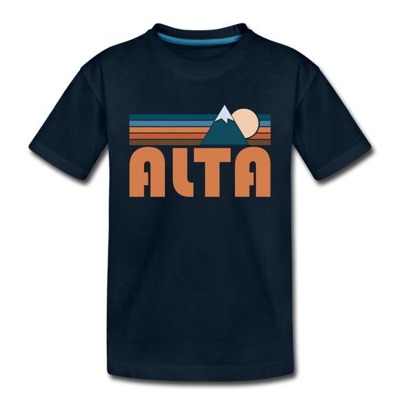Alta, Utah Toddler T-Shirt - Retro Mountain Alta Toddler Tee - deep navy