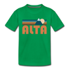 Alta, Utah Toddler T-Shirt - Retro Mountain Alta Toddler Tee - kelly green