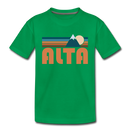 Alta, Utah Toddler T-Shirt - Retro Mountain Alta Toddler Tee - kelly green
