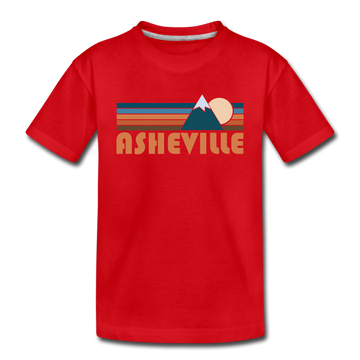 Asheville, North Carolina Toddler T-Shirt - Retro Mountain Asheville Toddler Tee - red