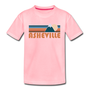 Asheville, North Carolina Toddler T-Shirt - Retro Mountain Asheville Toddler Tee - pink