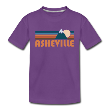 Asheville, North Carolina Toddler T-Shirt - Retro Mountain Asheville Toddler Tee - purple
