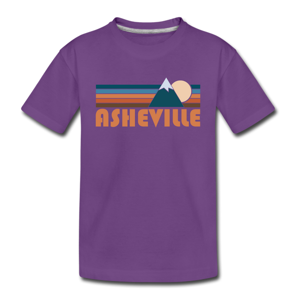 Asheville, North Carolina Toddler T-Shirt - Retro Mountain Asheville Toddler Tee - purple