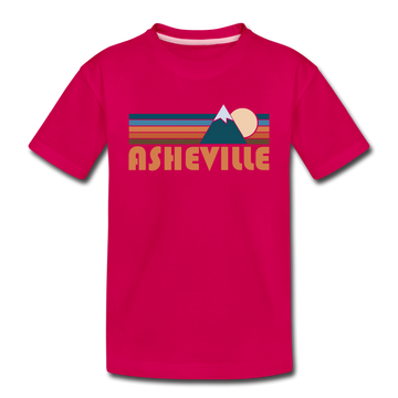 Asheville, North Carolina Toddler T-Shirt - Retro Mountain Asheville Toddler Tee - dark pink