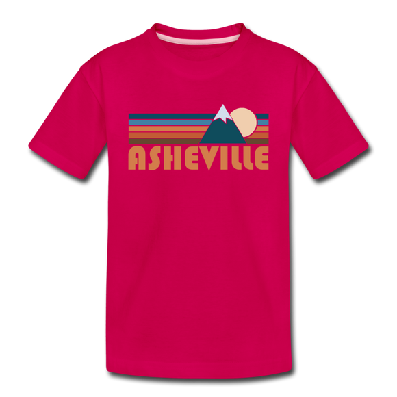 Asheville, North Carolina Toddler T-Shirt - Retro Mountain Asheville Toddler Tee - dark pink