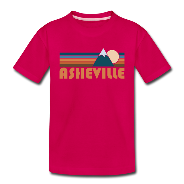 Asheville, North Carolina Toddler T-Shirt - Retro Mountain Asheville Toddler Tee - dark pink