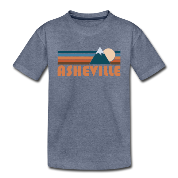Asheville, North Carolina Toddler T-Shirt - Retro Mountain Asheville Toddler Tee - heather blue