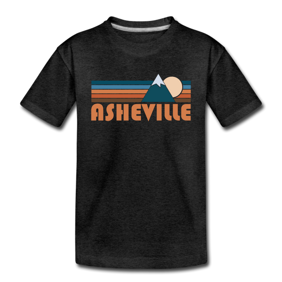 Asheville, North Carolina Toddler T-Shirt - Retro Mountain Asheville Toddler Tee - charcoal gray