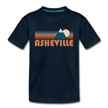 Asheville, North Carolina Toddler T-Shirt - Retro Mountain Asheville Toddler Tee - deep navy