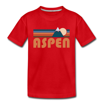 Aspen, Colorado Toddler T-Shirt - Retro Mountain Aspen Toddler Tee - red
