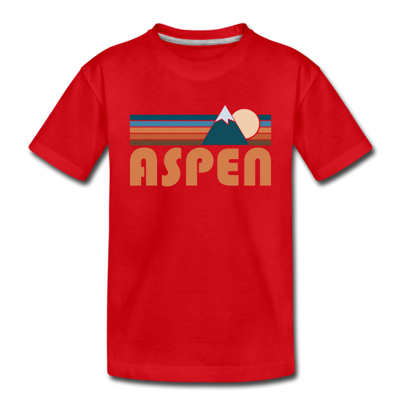 Aspen, Colorado Toddler T-Shirt - Retro Mountain Aspen Toddler Tee - red