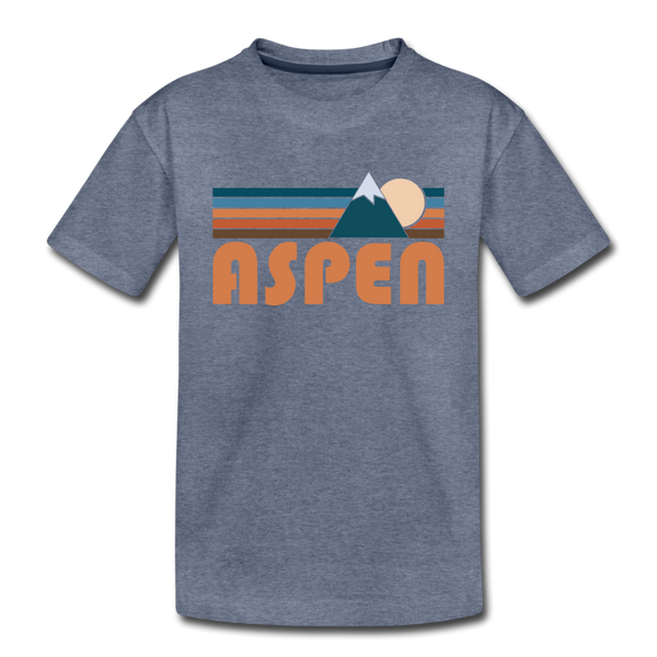 Aspen, Colorado Toddler T-Shirt - Retro Mountain Aspen Toddler Tee - heather blue