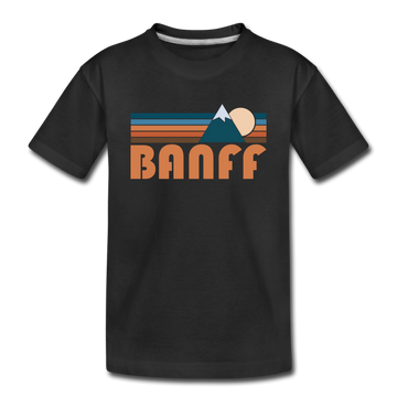 Banff, Canada Toddler T-Shirt - Retro Mountain Banff Toddler Tee - black
