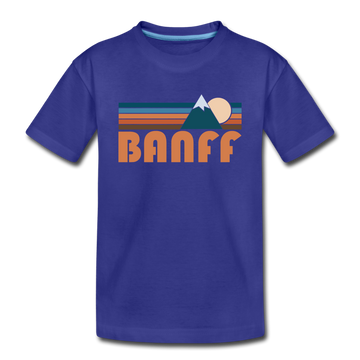 Banff, Canada Toddler T-Shirt - Retro Mountain Banff Toddler Tee - royal blue