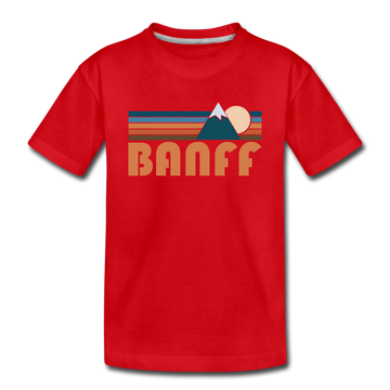 Banff, Canada Toddler T-Shirt - Retro Mountain Banff Toddler Tee - red