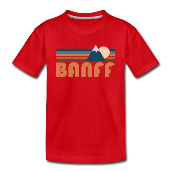 Banff, Canada Toddler T-Shirt - Retro Mountain Banff Toddler Tee - red
