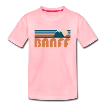 Banff, Canada Toddler T-Shirt - Retro Mountain Banff Toddler Tee - pink