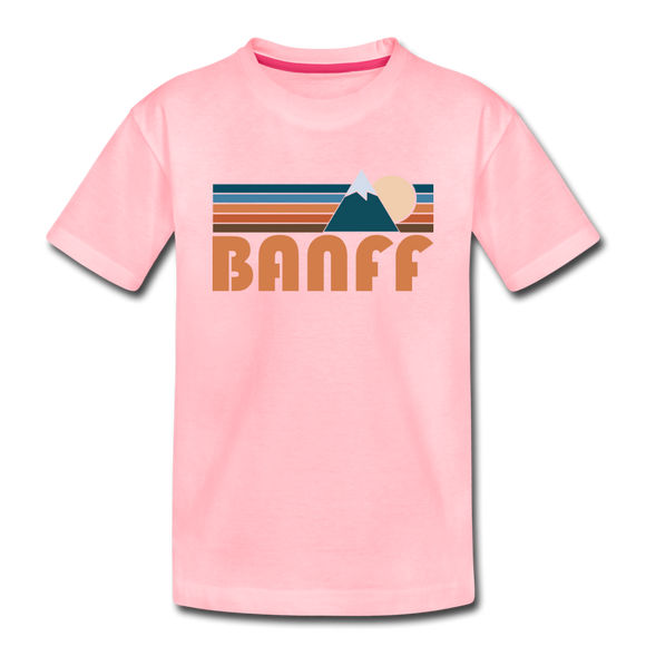 Banff, Canada Toddler T-Shirt - Retro Mountain Banff Toddler Tee - pink