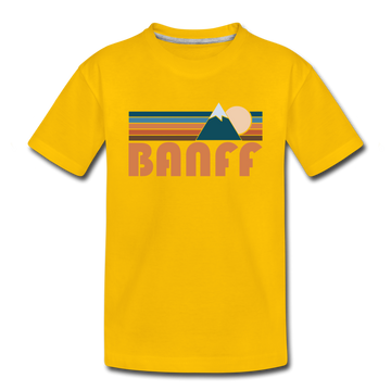 Banff, Canada Toddler T-Shirt - Retro Mountain Banff Toddler Tee - sun yellow