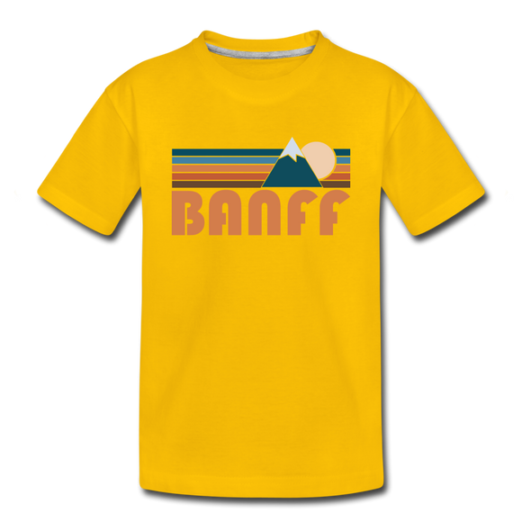 Banff, Canada Toddler T-Shirt - Retro Mountain Banff Toddler Tee - sun yellow