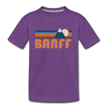 Banff, Canada Toddler T-Shirt - Retro Mountain Banff Toddler Tee - purple