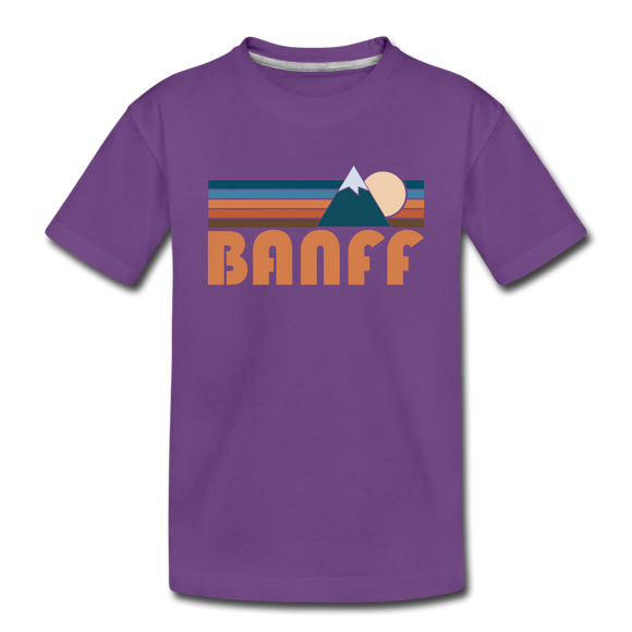 Banff, Canada Toddler T-Shirt - Retro Mountain Banff Toddler Tee - purple