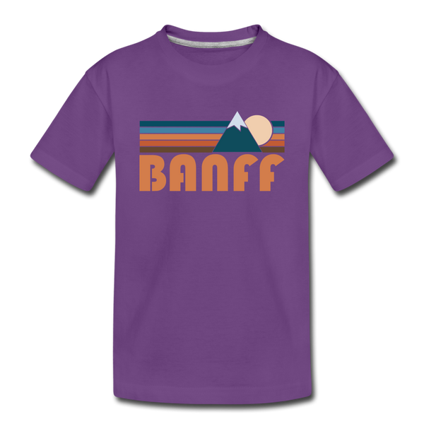 Banff, Canada Toddler T-Shirt - Retro Mountain Banff Toddler Tee - purple