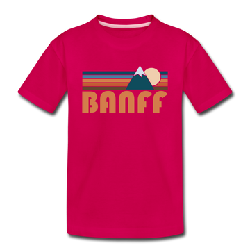 Banff, Canada Toddler T-Shirt - Retro Mountain Banff Toddler Tee - dark pink