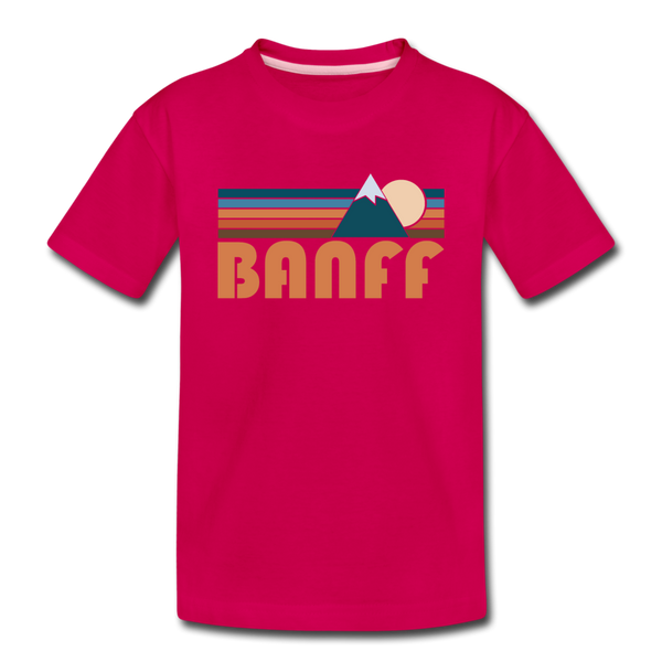 Banff, Canada Toddler T-Shirt - Retro Mountain Banff Toddler Tee - dark pink