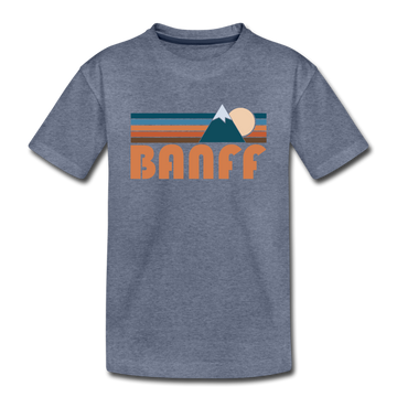 Banff, Canada Toddler T-Shirt - Retro Mountain Banff Toddler Tee - heather blue