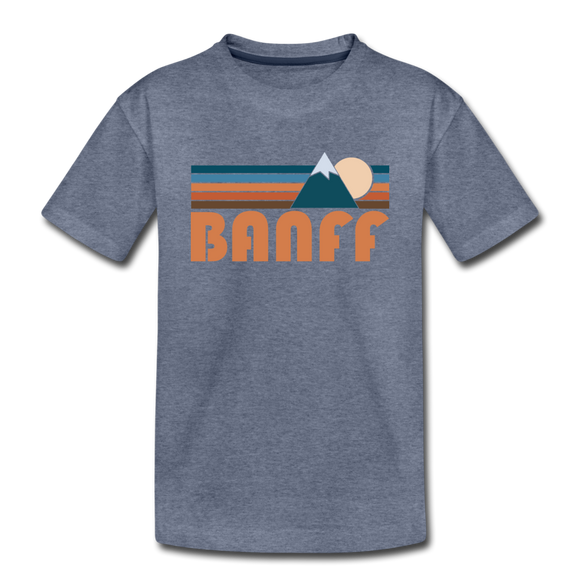 Banff, Canada Toddler T-Shirt - Retro Mountain Banff Toddler Tee - heather blue