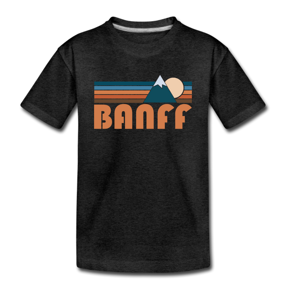 Banff, Canada Toddler T-Shirt - Retro Mountain Banff Toddler Tee - charcoal gray