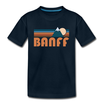 Banff, Canada Toddler T-Shirt - Retro Mountain Banff Toddler Tee - deep navy