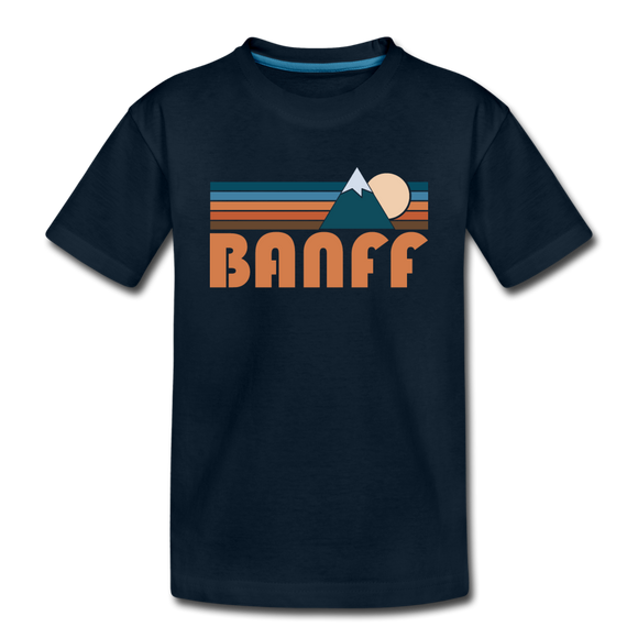 Banff, Canada Toddler T-Shirt - Retro Mountain Banff Toddler Tee - deep navy