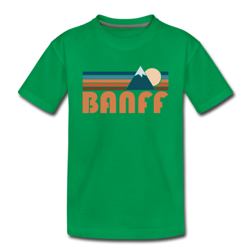 Banff, Canada Toddler T-Shirt - Retro Mountain Banff Toddler Tee - kelly green
