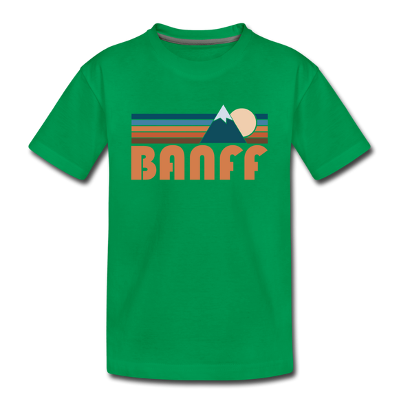Banff, Canada Toddler T-Shirt - Retro Mountain Banff Toddler Tee - kelly green