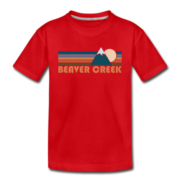 Beaver Creek, Colorado Toddler T-Shirt - Retro Mountain Beaver Creek Toddler Tee - red