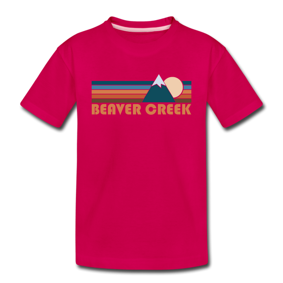 Beaver Creek, Colorado Toddler T-Shirt - Retro Mountain Beaver Creek Toddler Tee - dark pink