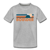 Boulder, Colorado Toddler T-Shirt - Retro Mountain Boulder Toddler Tee - heather gray