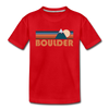 Boulder, Colorado Toddler T-Shirt - Retro Mountain Boulder Toddler Tee - red